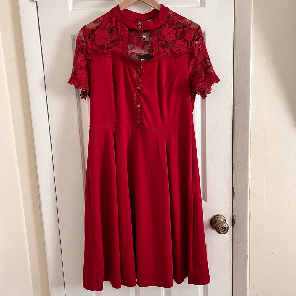 Scarlet Darkness 🖤 XL Wine Red Cocktail Dress